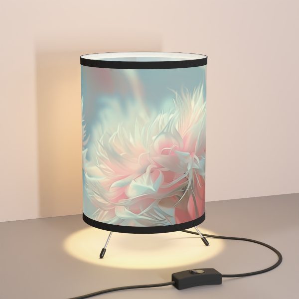 Floral Nebula 01 - Tripod Lamp with High-Res Printed Shade, USCA plug - Image 5