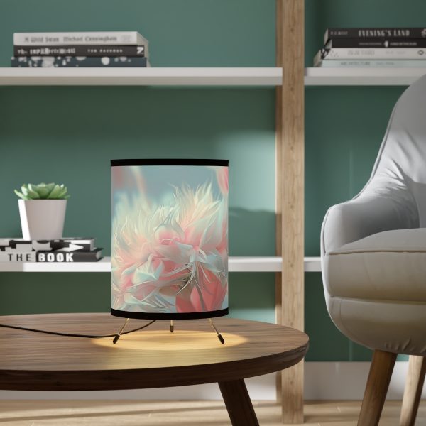 Floral Nebula 01 - Tripod Lamp with High-Res Printed Shade, USCA plug - Image 6