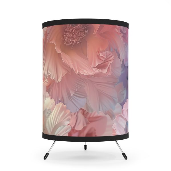 Floral Nebula 02 - Tripod Lamp with High-Res Printed Shade, USCA plug