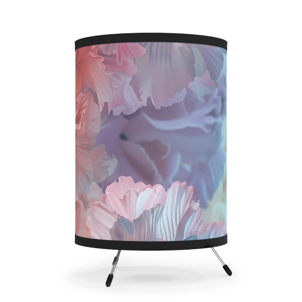 Floral Nebula 02 - Tripod Lamp with High-Res Printed Shade, USCA plug - Image 4