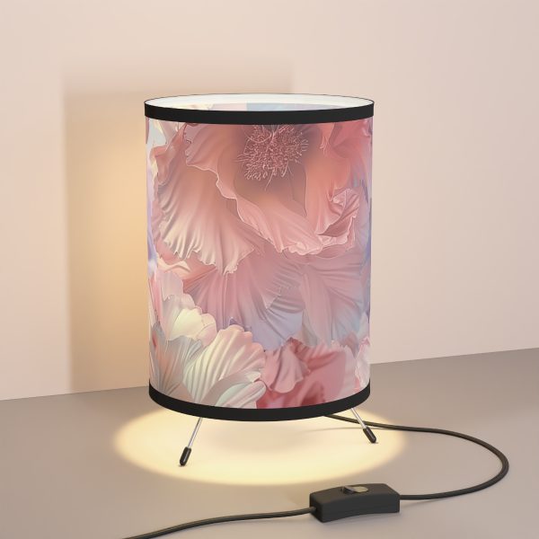 Floral Nebula 02 - Tripod Lamp with High-Res Printed Shade, USCA plug - Image 5