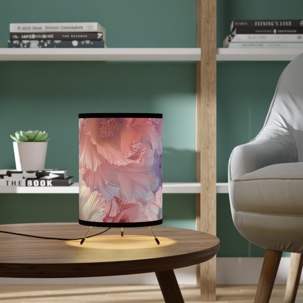 Floral Nebula 02 - Tripod Lamp with High-Res Printed Shade, USCA plug - Image 6