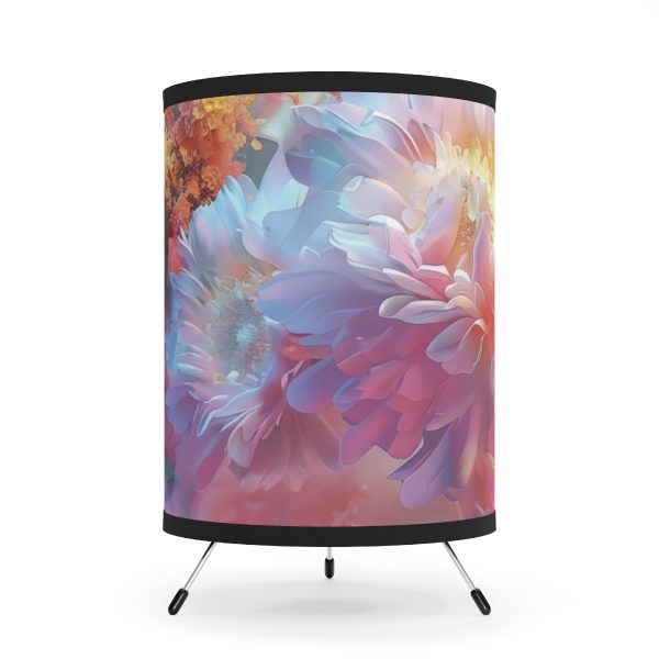 Floral Nebula 04 - Tripod Lamp with High-Res Printed Shade, USCA plug