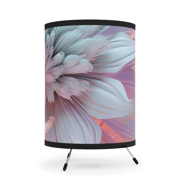 Pastel Fantasy Baroque Floral 03 - Tripod Lamp with High-Res Printed Shade, USCA plug - Image 4