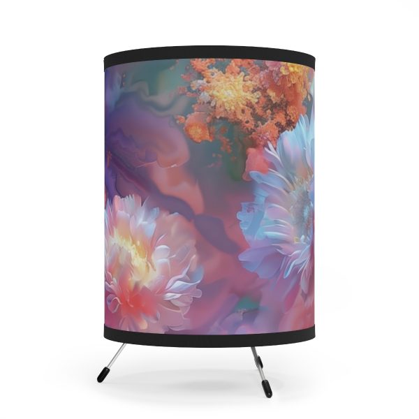 Floral Nebula 04 - Tripod Lamp with High-Res Printed Shade, USCA plug - Image 2