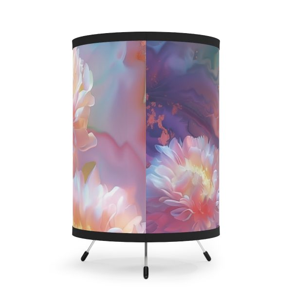 Floral Nebula 04 - Tripod Lamp with High-Res Printed Shade, USCA plug - Image 3