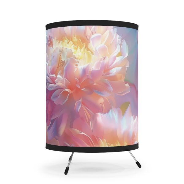 Floral Nebula 04 - Tripod Lamp with High-Res Printed Shade, USCA plug - Image 4