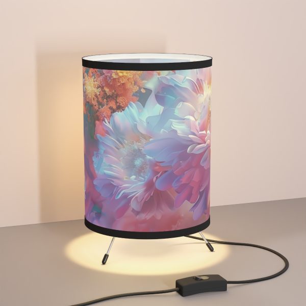 Floral Nebula 04 - Tripod Lamp with High-Res Printed Shade, USCA plug - Image 5