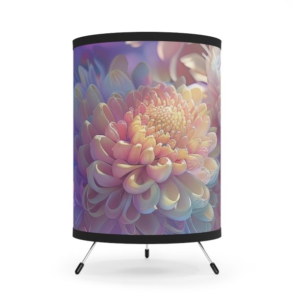 Floral Nebula 06 - Tripod Lamp with High-Res Printed Shade, USCA plug