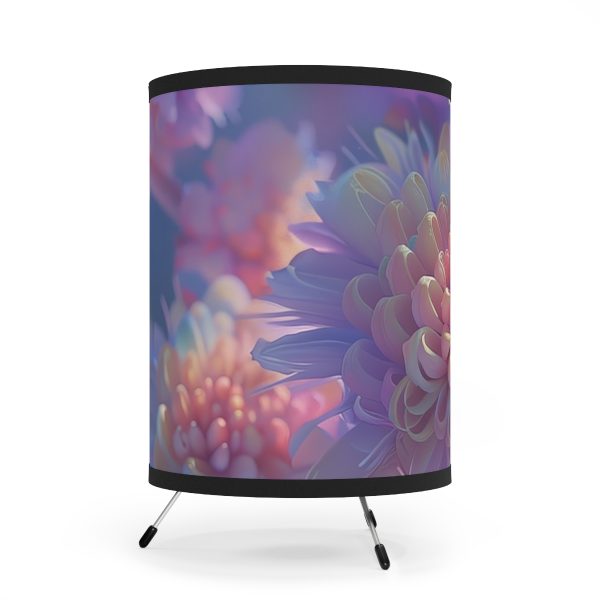 Floral Nebula 06 - Tripod Lamp with High-Res Printed Shade, USCA plug - Image 2