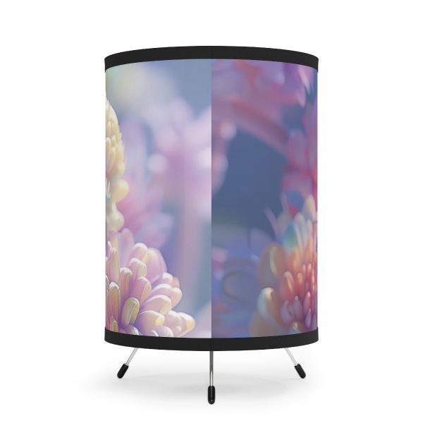 Floral Nebula 06 - Tripod Lamp with High-Res Printed Shade, USCA plug - Image 3