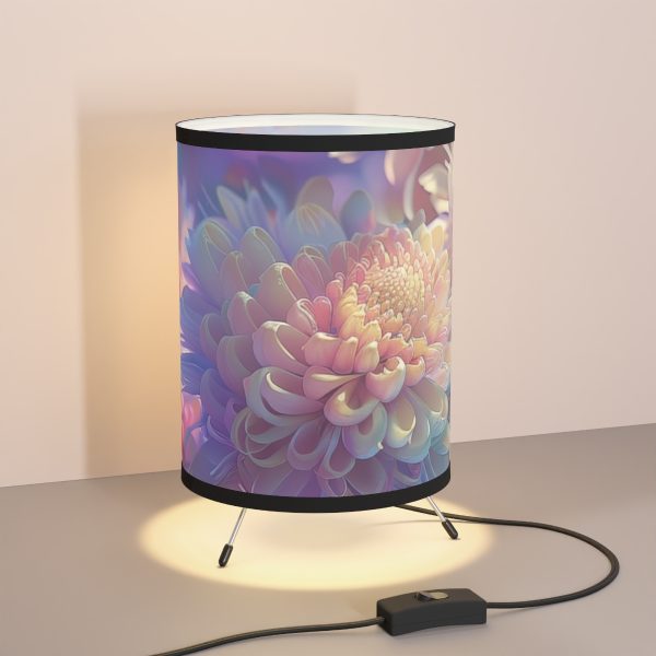 Floral Nebula 06 - Tripod Lamp with High-Res Printed Shade, USCA plug - Image 5