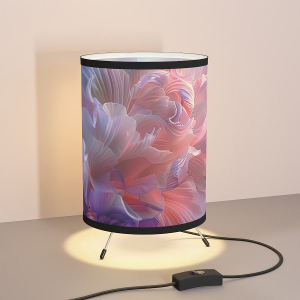 Floral Nebula 07 - Tripod Lamp with High-Res Printed Shade, USCA plug - Image 5