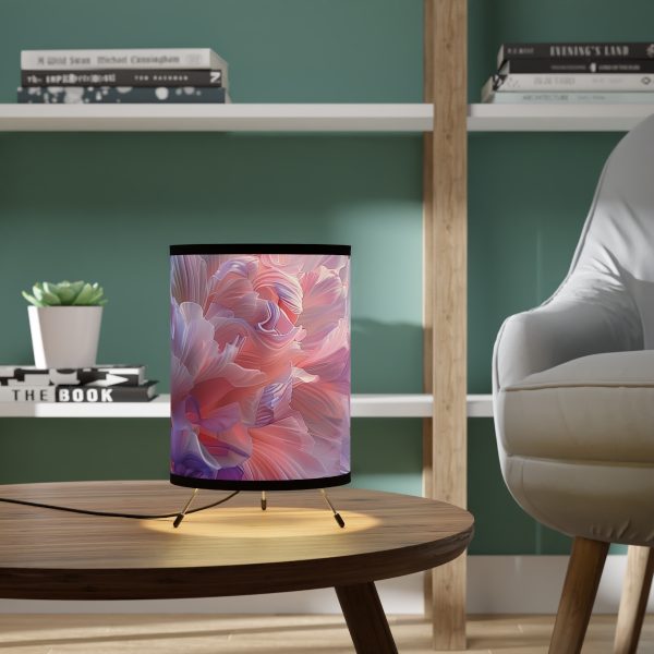 Floral Nebula 07 - Tripod Lamp with High-Res Printed Shade, USCA plug - Image 6