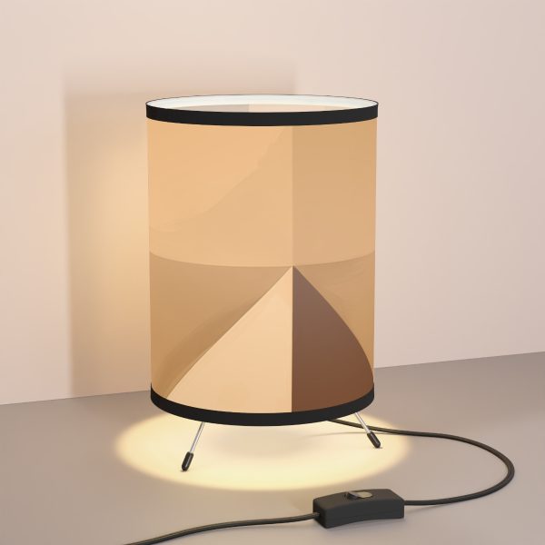 Soft Geometric Pyramid 01 in Honey Yellow Tone - Tripod Lamp with High-Res Printed Shade, USCA plug - Image 5