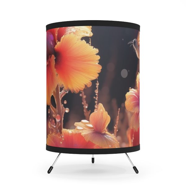 Bright Fantasy Floral 01 - Tripod Lamp with High-Res Printed Shade, USCA plug