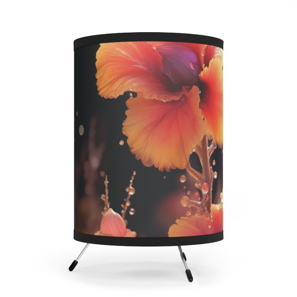 Bright Fantasy Floral 01 - Tripod Lamp with High-Res Printed Shade, USCA plug - Image 2