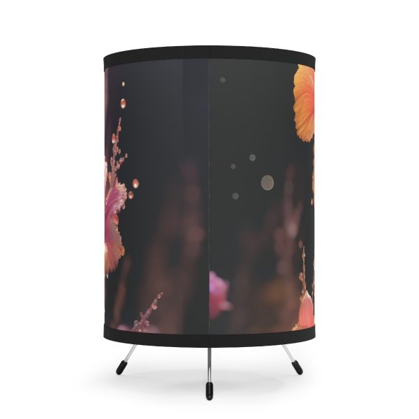 Bright Fantasy Floral 01 - Tripod Lamp with High-Res Printed Shade, USCA plug - Image 3