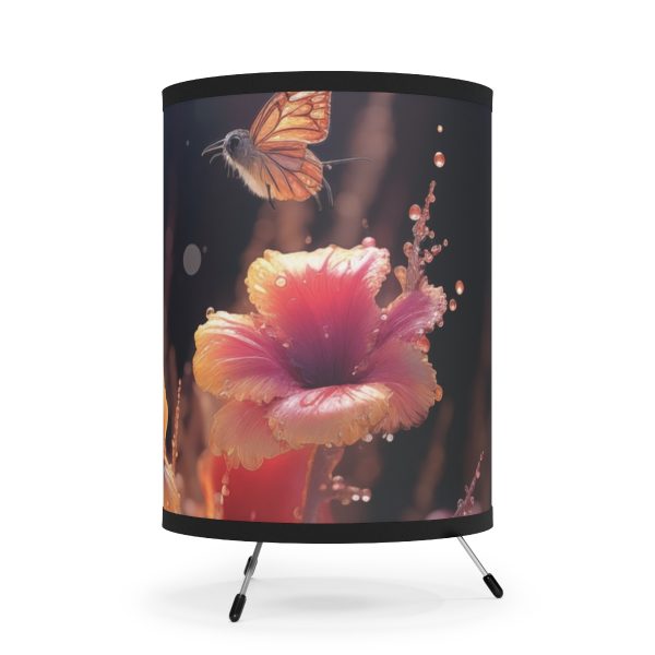 Bright Fantasy Floral 01 - Tripod Lamp with High-Res Printed Shade, USCA plug - Image 4