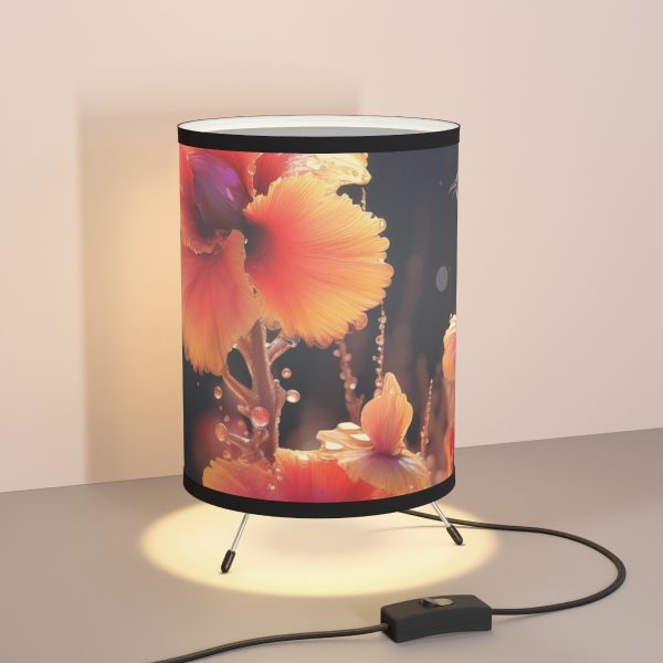 Bright Fantasy Floral 01 - Tripod Lamp with High-Res Printed Shade, USCA plug - Image 5