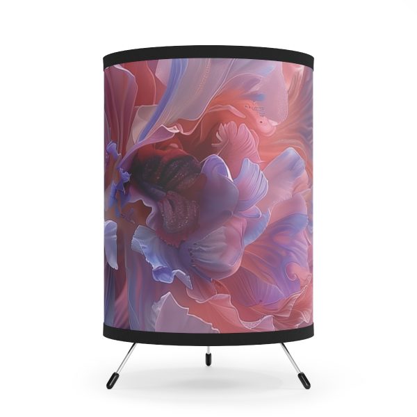 Floral Nebula 08 - Tripod Lamp with High-Res Printed Shade, USCA plug