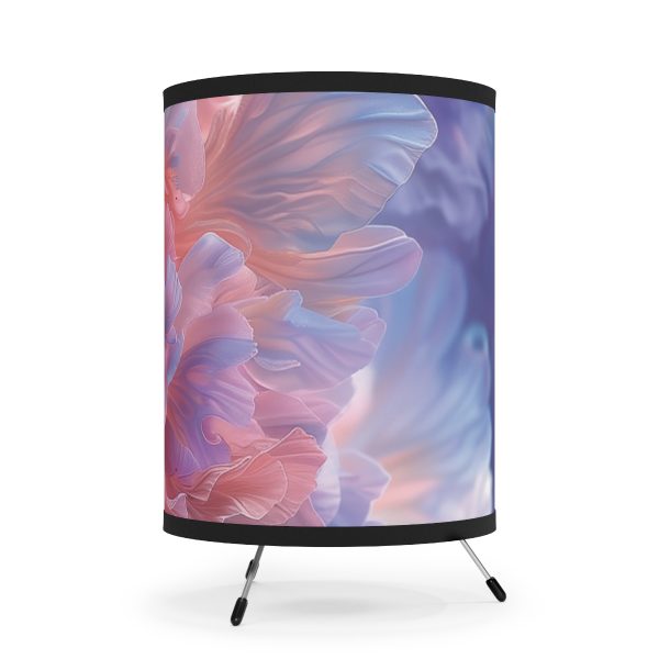 Floral Nebula 08 - Tripod Lamp with High-Res Printed Shade, USCA plug - Image 4