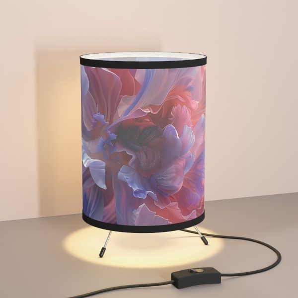 Floral Nebula 08 - Tripod Lamp with High-Res Printed Shade, USCA plug - Image 5