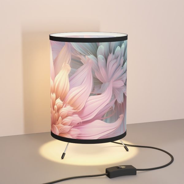 Pastel Fantasy Baroque Floral 03 - Tripod Lamp with High-Res Printed Shade, USCA plug - Image 5