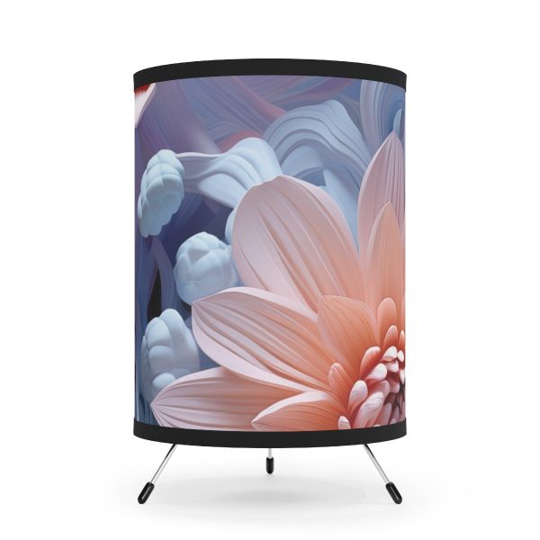 Foamy Floral Fusion 02 - Tripod Lamp with High-Res Printed Shade, USCA plug