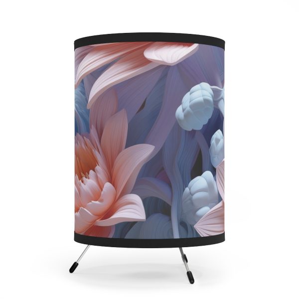 Foamy Floral Fusion 02 - Tripod Lamp with High-Res Printed Shade, USCA plug - Image 2