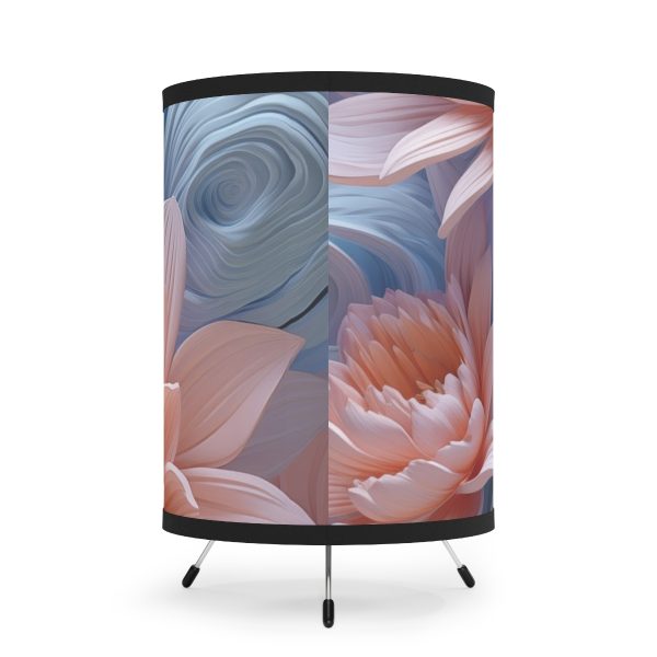 Foamy Floral Fusion 02 - Tripod Lamp with High-Res Printed Shade, USCA plug - Image 3