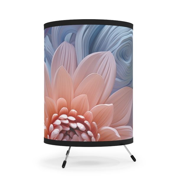 Foamy Floral Fusion 02 - Tripod Lamp with High-Res Printed Shade, USCA plug - Image 4