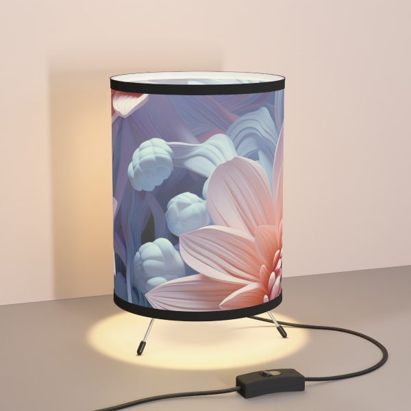 Foamy Floral Fusion 02 - Tripod Lamp with High-Res Printed Shade, USCA plug - Image 5