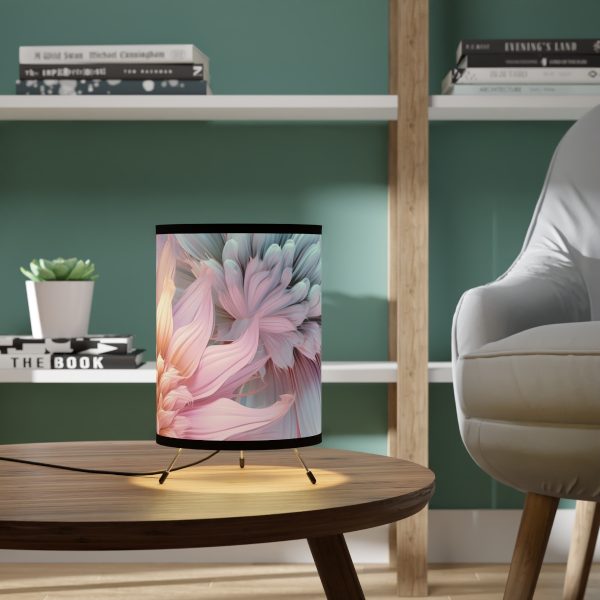 Pastel Fantasy Baroque Floral 03 - Tripod Lamp with High-Res Printed Shade, USCA plug - Image 6