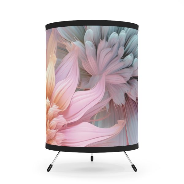 Pastel Fantasy Baroque Floral 03 - Tripod Lamp with High-Res Printed Shade, USCA plug