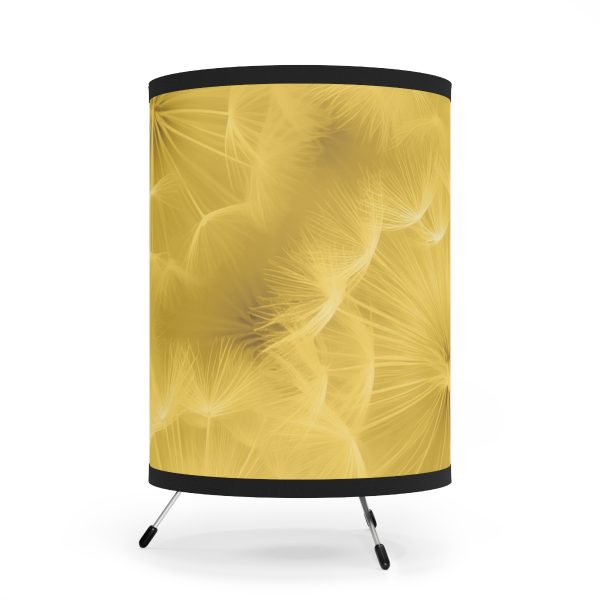 Dandelion Down Motif in Super Lemon Tone - Tripod Lamp with High-Res Printed Shade, USCA plug - Image 2