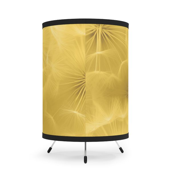 Dandelion Down Motif in Super Lemon Tone - Tripod Lamp with High-Res Printed Shade, USCA plug - Image 3