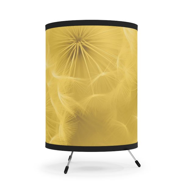 Dandelion Down Motif in Super Lemon Tone - Tripod Lamp with High-Res Printed Shade, USCA plug - Image 4