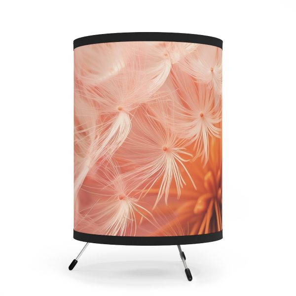 Lovely Fuzzy Fluff in Peach 01 - Tripod Lamp with High-Res Printed Shade, USCA plug - Image 2