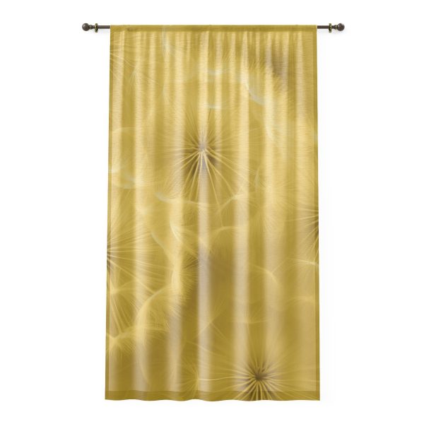 Dandelion Down Motif in Super Lemon Tone - Right Side Sheer Window Curtain (1 Piece)