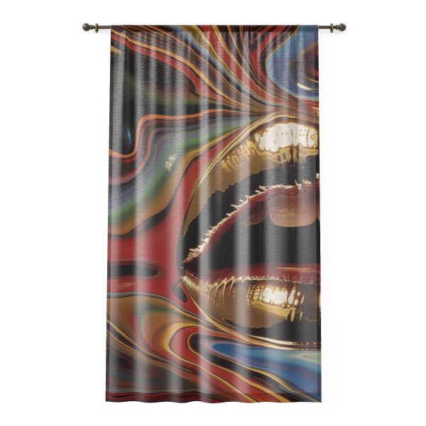 Lipnotic - Left Side Sheer Window Curtain (1 Piece)