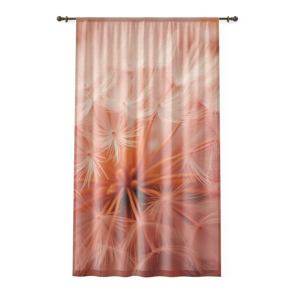 Lovely Fuzzy Fluff in Peach 01 - Single Panel Sheer Window Curtain (1 Piece)