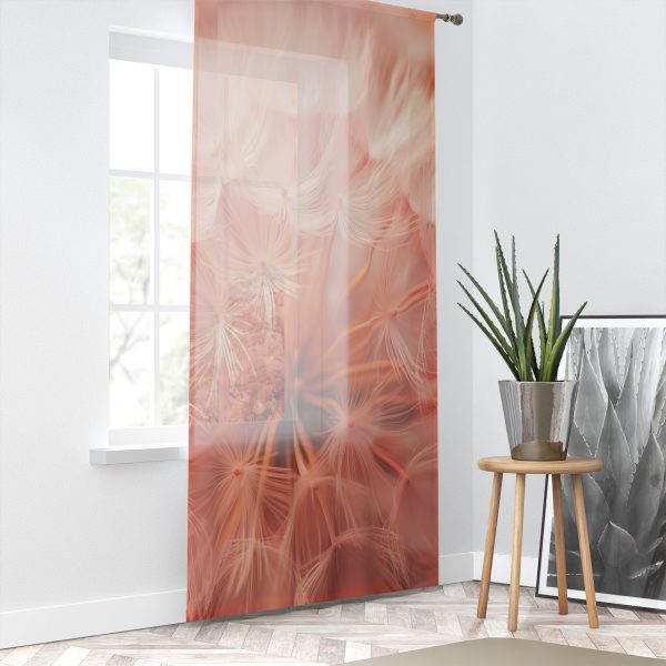 Lovely Fuzzy Fluff in Peach 01 - Single Panel Sheer Window Curtain (1 Piece) - Image 2