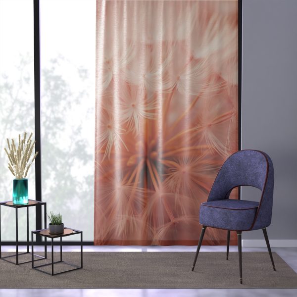 Lovely Fuzzy Fluff in Peach 01 - Single Panel Sheer Window Curtain (1 Piece) - Image 3