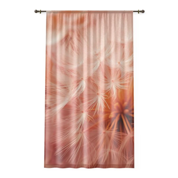 Lovely Fuzzy Fluff in Peach 01 - Left Side Sheer Window Curtain (1 Piece)