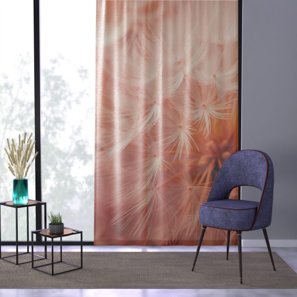 Lovely Fuzzy Fluff in Peach 01 - Left Side Sheer Window Curtain (1 Piece) - Image 3