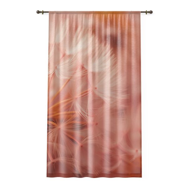 Lovely Fuzzy Fluff in Peach 01 - Right Side Sheer Window Curtain (1 Piece)