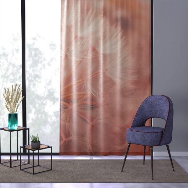 Lovely Fuzzy Fluff in Peach 01 - Right Side Sheer Window Curtain (1 Piece) - Image 3