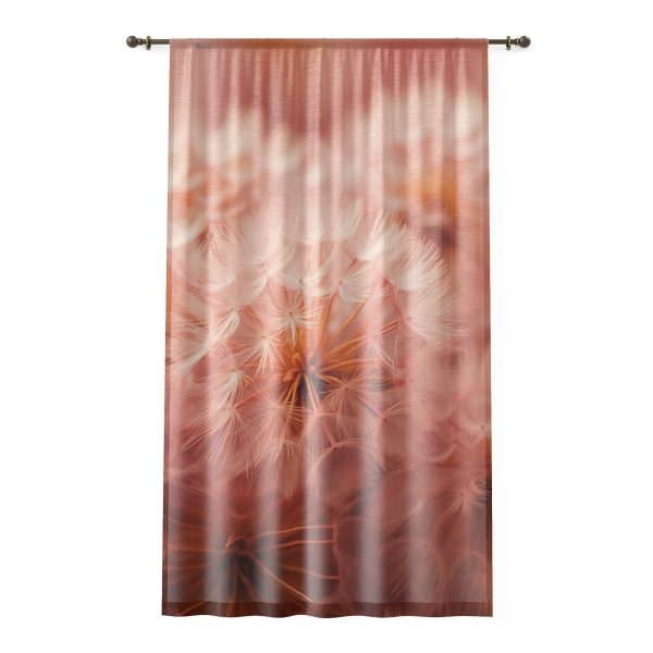 Lovely Fuzzy Fluff in Peach 02 - Single Panel Sheer Window Curtain (1 Piece)