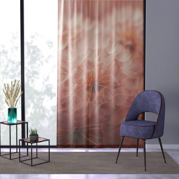 Lovely Fuzzy Fluff in Peach 02 - Single Panel Sheer Window Curtain (1 Piece) - Image 3